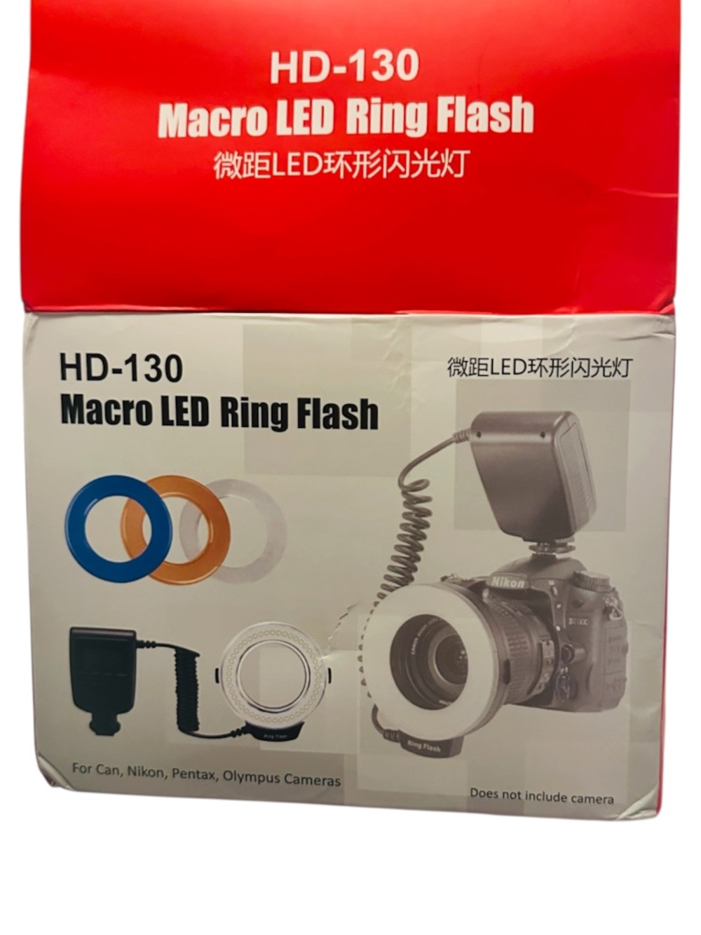 NEW HD-130 Macro LED Ring Flash 46 LED Camera Light Canon Nikon Pentax Olympus